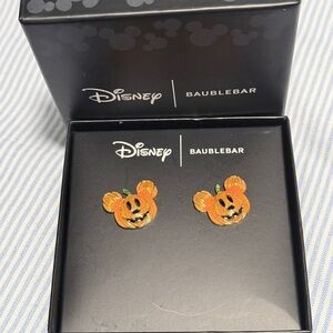 NWT BaubleBar x Disney Pumpkin Mickey Mouse Earrings NIB
